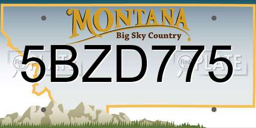5BZD775 Montana License Plate