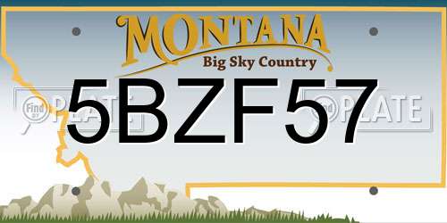 5BZF57 Montana License Plate