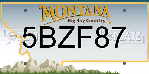 5BZF87 Montana License Plate