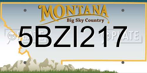 5BZI217 Montana License Plate