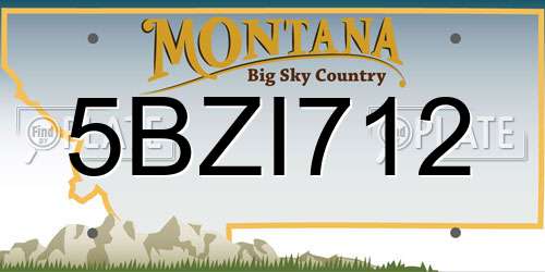 5BZI712 Montana License Plate