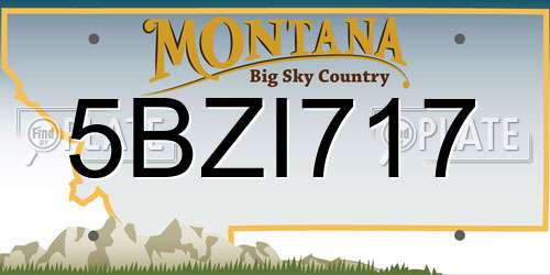 5BZI717 Montana License Plate