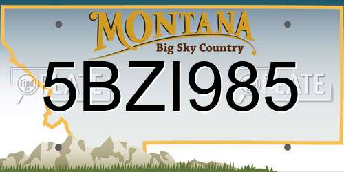 5BZI985 Montana License Plate