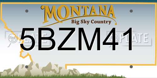 5BZM41 Montana License Plate