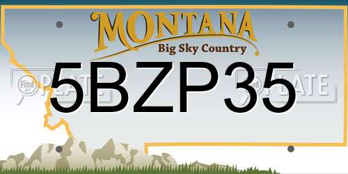 5BZP35 Montana License Plate