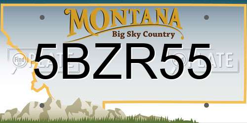 5BZR55 Montana License Plate