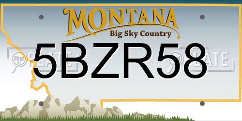 5BZR58 Montana License Plate