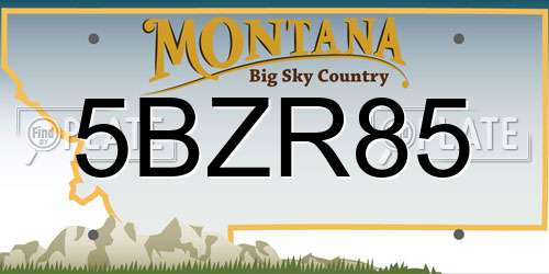 5BZR85 Montana License Plate