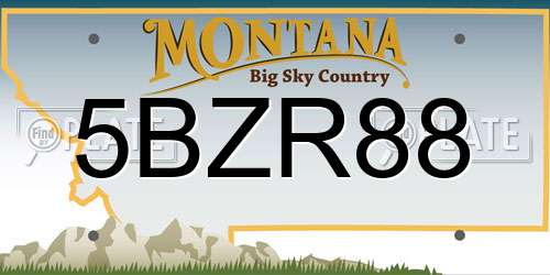 5BZR88 Montana License Plate