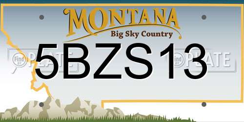 5BZS13 Montana License Plate
