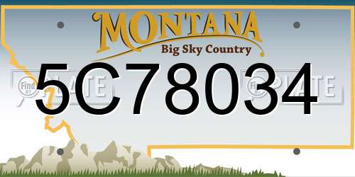 5C78034 Montana License Plate