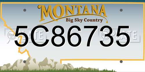 5C86735 Montana License Plate