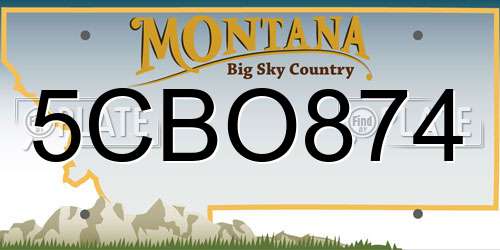 5CBO874 Montana License Plate