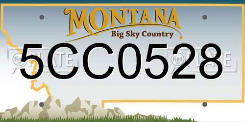 5CC0528 Montana License Plate