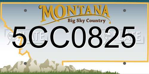 5CC0825 Montana License Plate