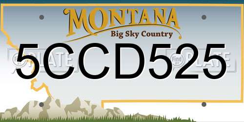 5CCD525 Montana License Plate