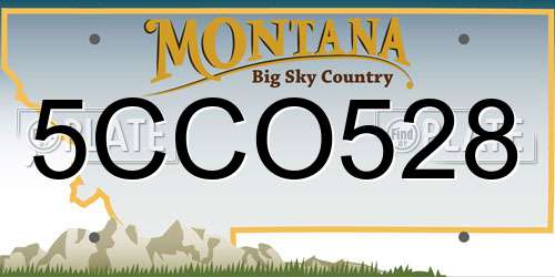 5CCO528 Montana License Plate