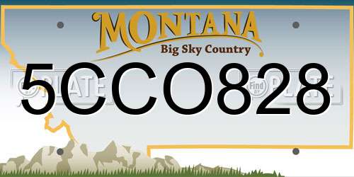 5CCO828 Montana License Plate