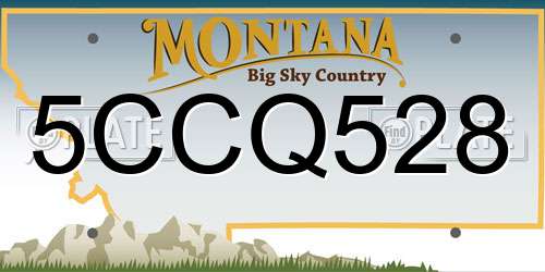 5CCQ528 Montana License Plate