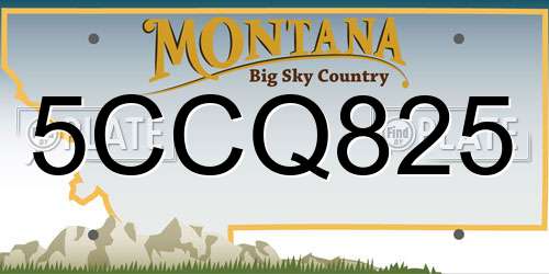 5CCQ825 Montana License Plate