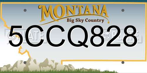 5CCQ828 Montana License Plate