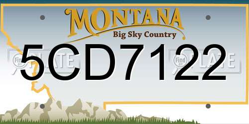 5CD7122 Montana License Plate