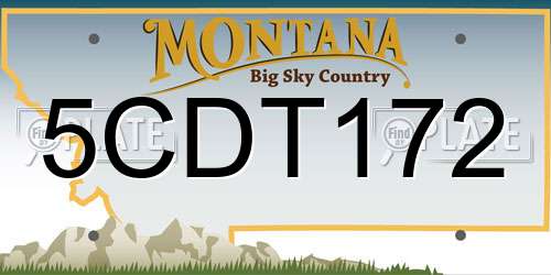 5CDT172 Montana License Plate