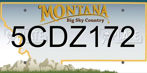 5CDZ172 Montana License Plate