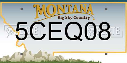 5CEQ08 Montana License Plate