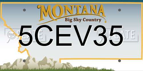 5CEV35 Montana License Plate