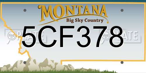 5CF378 Montana License Plate
