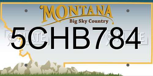 5CHB784 Montana License Plate