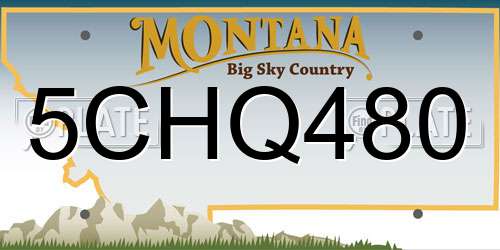 5CHQ480 Montana License Plate