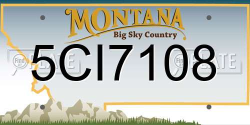 5CI7108 Montana License Plate