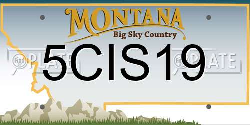 5CIS19 Montana License Plate