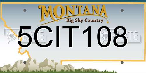 5CIT108 Montana License Plate