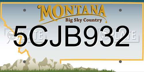 5CJB932 Montana License Plate