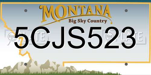5CJS523 Montana License Plate