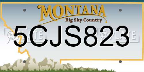 5CJS823 Montana License Plate