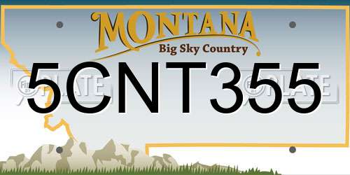 5CNT355 Montana License Plate