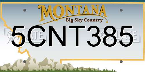 5CNT385 Montana License Plate