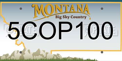 5COP100 Montana License Plate