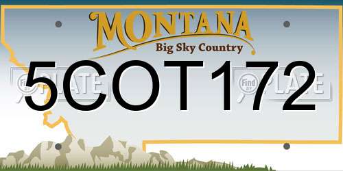 5COT172 Montana License Plate