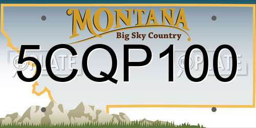 5CQP100 Montana License Plate