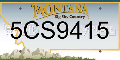 5CS9415 Montana License Plate