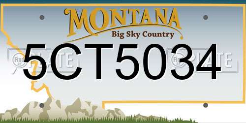 5CT5034 Montana License Plate