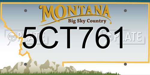 5CT761 Montana License Plate