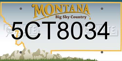5CT8034 Montana License Plate