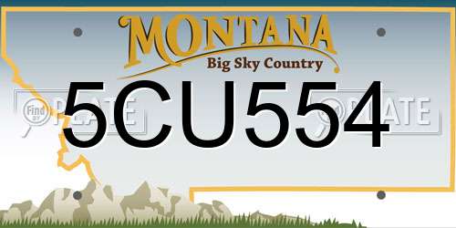 5CU554 Montana License Plate
