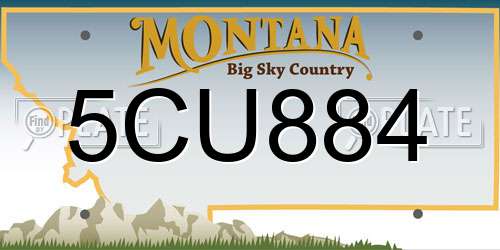 5CU884 Montana License Plate